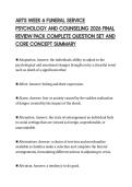 ARTS WEEK 6 FUNERAL SERVICE  PSYCHOLOGY AND COUNSELING 2026 FINAL  REVIEW PACK COMPLETE QUESTION SET AND  CORE CONCEPT SUMMARY 