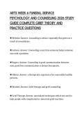 ARTS WEEK 6 FUNERAL SERVICE  PSYCHOLOGY AND COUNSELING 2026 STUDY  GUIDE COMPLETE GRIEF THEORY AND  PRACTICE QUESTIONS 