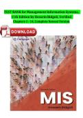 Test Bank for Management Information Systems &ndash; 11th Edition by Hossein Bidgoli &vert; Verified Chapters 1&ndash;14 &vert; Complete Newest Version