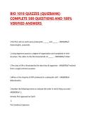 BIO 1010 QUIZZES &lpar;QUIZBANK&rpar; COMPLETE 500 QUESTIONS AND 100&percnt; VERIFIED ANSWERS 