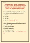 ISA Certified Control Systems Technician &lpar;CCST&rpar;  Level I Exam ACTUAL VERIFIED EXAM COMPLETE  QUESTIONS AND CORRECT ANSWERS LATEST  UPDATE THIS YEAR&period;pdf 1&vert;&vert;NEWEST EXAM&excl;&excl;&excl;