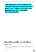 TEST BANK FOR PHARMACOLOGY AND THE NURSING PROCESS10TH EDITION BY LINDA LILLEY&comma; SHELLY COLLINS&comma; JULIE SNYDER &sol;CHAPTER 1 - 58&sol;LATEST 2026&sol;2027 GRADE A&plus;