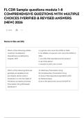 FL CDR Sample questions module 1-8 COMPREHENSIVE QUESTIONS WITH MULTIPLE CHOICES &vert;VERIFIED & REVISED ANSWERS &lpar;NEW&rpar; 2026