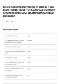 Sawey&colon; Contemporary Issues in Biology &plus; Lab Exam 1 &lpar;2026&rpar; QUESTIONS AND ALL CORRECT ANSWERS 100&percnt; SOLVED AND GUARANTEED SUCCESS&excl;&excl;