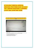 ATI RN ADULT MEDICAL-SURGICAL &lpar;MEDSURG&rpar; PROCTORED EXAM 2023&sol;2025 &ndash; 100&percnt; VERIFIED QUESTIONS & ANSWERS &vert; LATEST REAL EXAM PREP GUIDE
