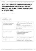 WGU&colon; D027&colon; Advanced Pathopharmacological Foundations EXAM &lpar;2026&rpar; UPDATE Verified Questions And Answers &vert; Latest Already Graded A&plus; UPDATE &vert;2026
