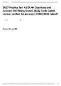 D027 Practice Test &num;2 EXAM Questions and Answers &lpar;Verified Answers&rpar; Study Guide &lpar;latest version verified for accuracy&rpar; &vert; 20252026 Latest&excl;&excl;