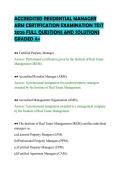 ACCREDITED RESIDENTIAL MANAGER ARM CERTIFICATION EXAMINATION TEST 2026 FULL QUESTIONS AND SOLUTIONS GRADED A&plus;