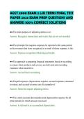 ACCT 2000 EXAM 2 LSU TERMS FINAL TEST PAPER 2026 EXAM PREP QUESTIONS AND ANSWERS 100&percnt; CORRECT SOLUTIONS