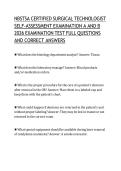 NBSTSA CERTIFIED SURGICAL TECHNOLOGIST SELF-ASSESSMENT EXAMINATION A AND B 2026 EXAMINATION TEST FULL QUESTIONS AND CORRECT ANSWERS