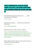 ADULT RESIDENTIAL FACILITY EXAM SCRIPT 2026 FULL SOLUTION QUESTIONS AND ANSWERS BUNDLED EXAMS GRADED A&plus;