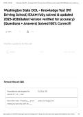 Washington State DOL - Knowledge Test &lpar;911 Driving School&rpar; EXAM fully solved & updated 2025-2026&lpar;latest version verified for accuracy&rpar; &lpar;Questions &plus; Answers&rpar; Solved 100&percnt; Correct&excl;&excl;