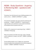 NGWA - Study Questions - Augering & Monitoring Well &ndash; questions with answers