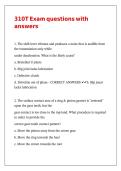 310T Exam questions with answers
