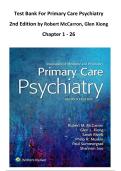 Test Bank For Primary Care Psychiatry  2nd Edition by Robert McCarron&comma; Glen Xiong Chapter 1 - 26
