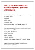 310T Exam - Electronical and Electrical Systems questions with answers
