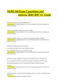 NURS 104 Exam 2 questions and answers 20262027 A&plus; Grade