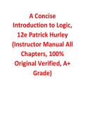 A Concise Introduction to Logic&comma; 12e Patrick Hurley &lpar;Instructor Manual 