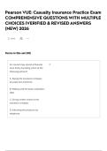 Pearson VUE&colon; Casualty Insurance Practice Exam COMPREHENSIVE QUESTIONS WITH MULTIPLE CHOICES &vert;VERIFIED & REVISED ANSWERS &lpar;NEW&rpar; 2026