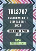 TRL3707 Assignment 3 Semester 1 2026 Memo &vert; Due Date April 2026