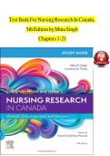 TEST BANK - LoBiondo-Wood and Haber's Nursing Research in Canada&colon; Methods&comma; Critical Appraisal&comma; and Utilization&comma; 5e&period; 5th Edition Singh