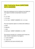 Utah Contractor Exam QUESTIONS WITH ANSWERS&comma;