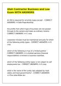 Utah Contractor Business and Law Exam WITH ANSWERS