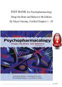 TEST BANK For Psychopharmacology Drugs the Brain and Behavior 4th Edition  By Meyer Nursing&comma; Verified Chapters 1 - 20  Graded A&plus;