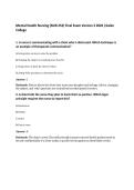 Mental Health Nursing &lpar;NUR 252&rpar; Final Exam Version 3 2026 &vert;Galen College