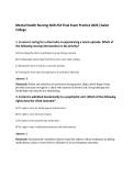 Mental Health Nursing NUR 252 Final Exam Practice 2026 &vert;Galen College