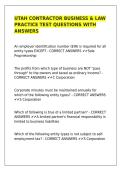 UTAH CONTRACTOR BUSINESS & LAW PRACTICE TEST QUESTIONS WITH ANSWERS&period;