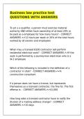 Business law practice test QUESTIONS WITH ANSWERS