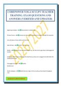 COREPOWER YOGA SCULPT TEACHER TRAINING&period; EXAM QUESTIONS AND ANSWERS &lpar;VERIFIED AND UPDATED&rpar;