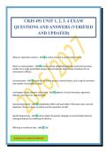 CRJS 491 UNIT 1&comma; 2&comma; 3&comma; 4 EXAM QUESTIONS AND ANSWERS &lpar;VERIFIED AND UPDATED&rpar;