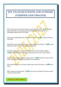 EPC EXAM QUESTIONS AND ANSWERS &lpar;VERIFIED AND UPDATED&rpar;