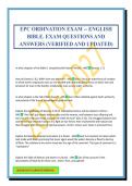 EPC ORDINATION EXAM -- ENGLISH BIBLE&period; EXAM QUESTIONS AND ANSWERS &lpar;VERIFIED AND UPDATED&rpar;