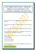 EPC ORDINATION EXAM -- BOOK OF ORDER&period; EXAM QUESTIONS AND ANSWERS &lpar;VERIFIED AND UPDATED&rpar;