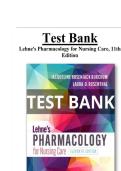 Test  Bank Lehne's Pharmacology for Nursing Care&comma; 11thz Edition by Jacqueline Burchum&comma; Laura Rosenthal  Chapter 1 112&vert;Complete Guidez A&plus; 