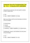 Computer Security Fundamentals 3rd Ed - Ch 1 - 8 Quizzes WITH ANSWERS