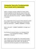 Computer Security Fundamentals Final EXAM WITH ANSWERS