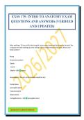 EXSS 175&colon; INTRO TO ANATOMY EXAM QUESTIONS AND ANSWERS &lpar;VERIFIED AND UPDATED&rpar;