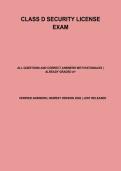 Class D Security License Exam Study Guide &vert; Complete Practice Questions & Answers &lpar;2026&rpar;