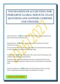 FOUNDATIONS OF ACCOUNTING FOR PEREGRINE GLOBAL SERVICES&period; EXAM QUESTIONS AND ANSWERS &lpar;VERIFIED AND UPDATED&rpar;
