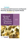 Test Bank For Advanced Health Assessment and Diagnostic Reasoning&comma; 4th Edition by Jacqueline Rhoads&comma; All Chapters 1 - 18&comma; Verified Newest Version&comma;2026
