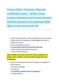 Arizona Water Treatment Operator Certification Exam &ndash; Grade 1 & 2 Exams Practice Questions And Correct Answers &lpar;Verified Answers&rpar; Plus Rationale 2026 Q&A&vert; Instant Download Pdf
