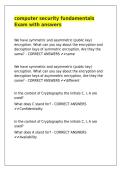 computer security fundamentals Exam with answers