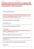 NFHS Rules football Exam Newest Exam Preparation With  Complete Questions And Correct Answers With Rationales &vert;  Already Graded A&plus;&vert;&vert;Brand New Version&excl; 