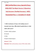 CBIS Certified Brain Injury Specialist Exam 2026 &vert; 300&plus; Practice Questions with Answers & Rationales