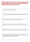 NFHS FOOTBALL TEST Exam Newest Exam Preparation With  Complete Questions And Correct Answers With Rationales &vert;  Already Graded A&plus;&vert;&vert;Brand New Version&excl; 