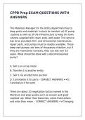 CPPB Prep EXAM QUESTIONS WITH ANSWERS